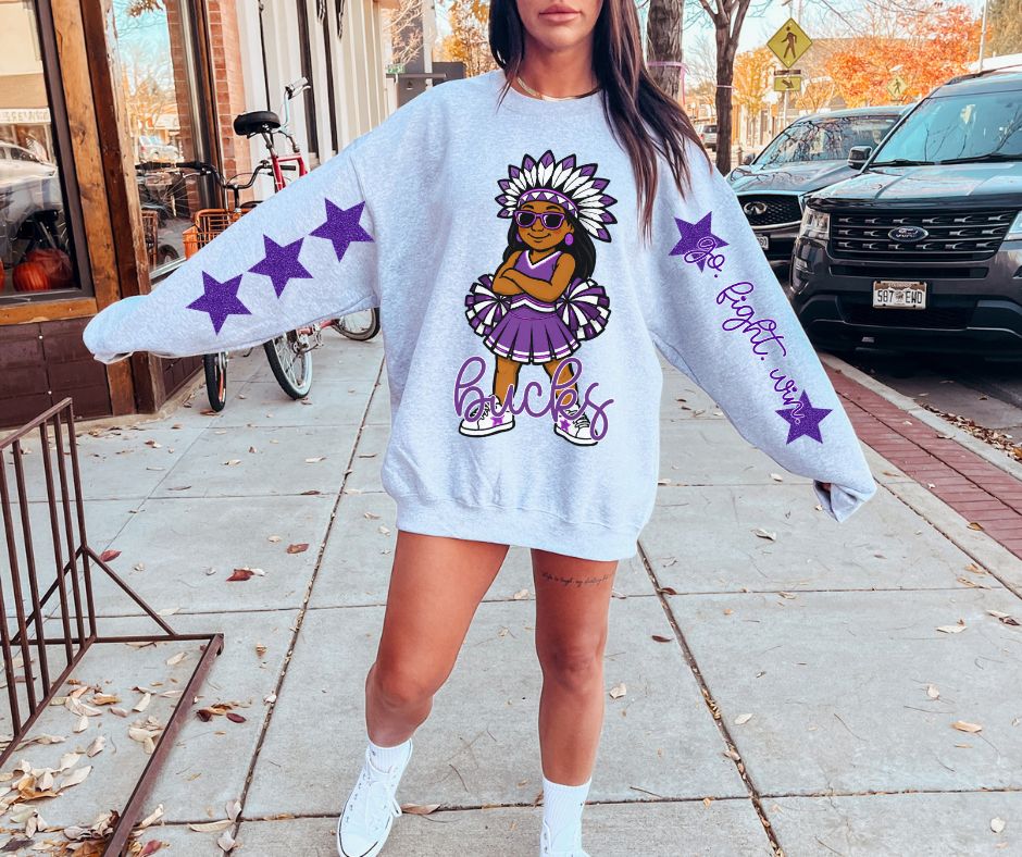 Bucks - Purple (Cheer Star Mascot) - DTF