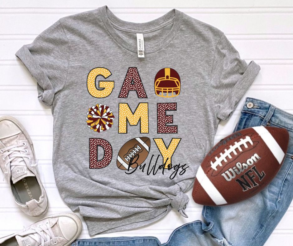 Bulldogs (Game Day Football Collage) - DTF
