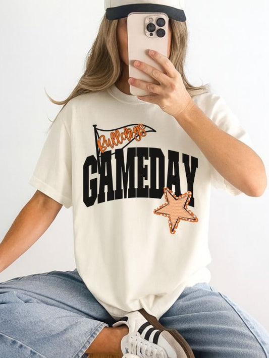 Bulldogs - Orange/Black (Game Day Flag Mascots) - DTF