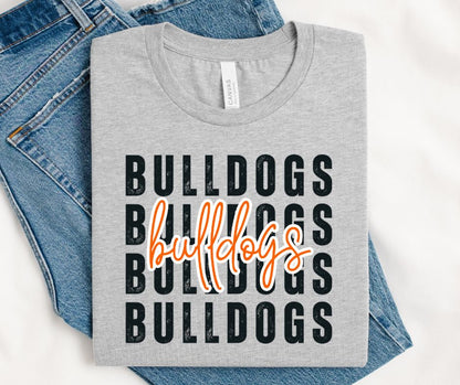 Custom (Stacked Distressed Mascot) - Design/Mock Up