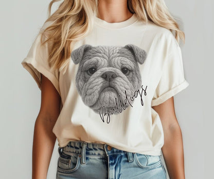 Bulldogs Gray (Faux Yarn Mascot) - DTF