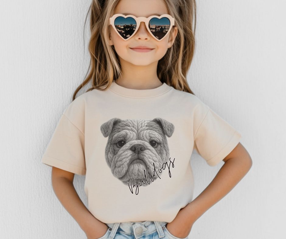 Bulldogs Gray (Faux Yarn Mascot) - DTF