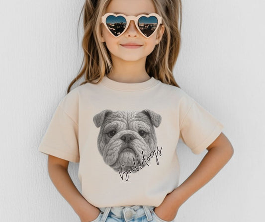 Bulldogs Gray (Faux Yarn Mascot) - DTF