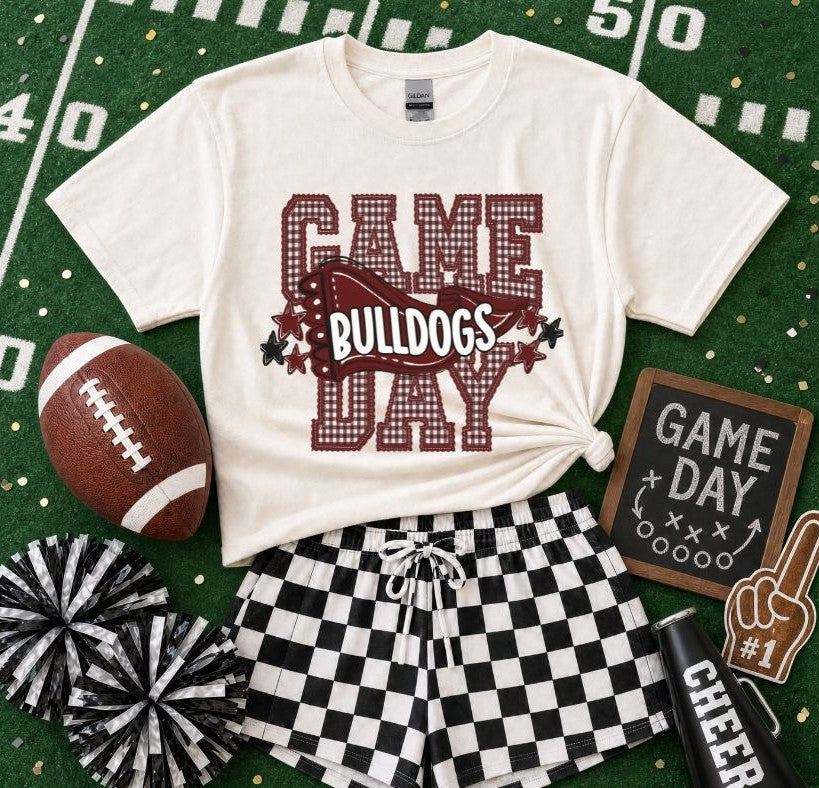 Bulldogs - Maroon/Black (Preppy Game Day Pennant Mascot) - DTF