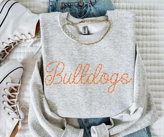 Bulldogs - Orange (Stitched Mascot) - DTF