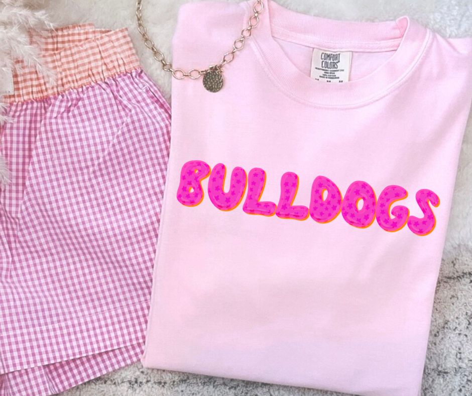 Bulldogs (Pink Bubble Stars Mascot) - DTF
