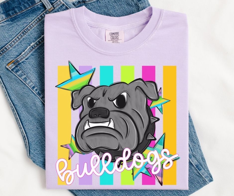Bulldogs (Colorful Stripes Mascot) - DTF
