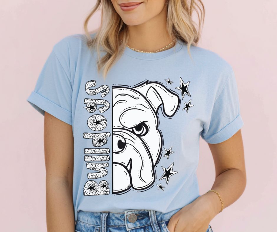 Bulldogs (Black/White Dotties Mascot) - DTF