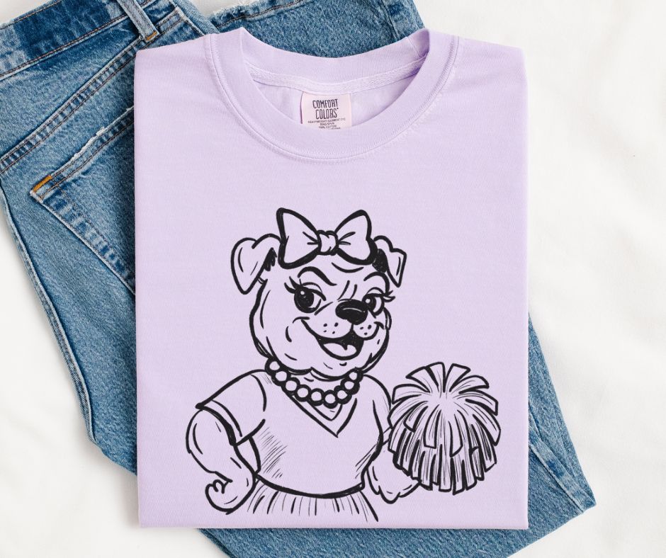 Bulldog (Cheer Vintage Sketch Mascot) - DTF