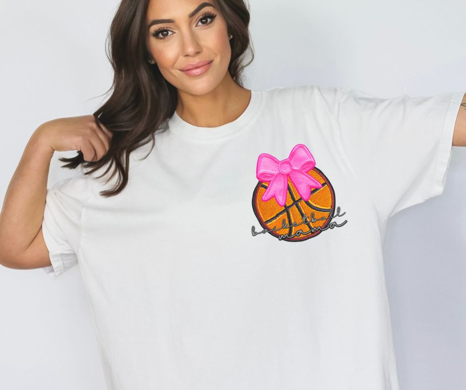 Basketball Mama (faux embroidered patch) - DTF
