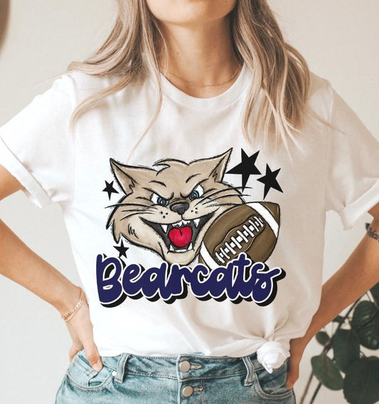 Bearcats Mascot (stars - navy) - DTF
