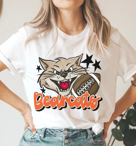 Bearcats Mascot (stars - orange) - DTF