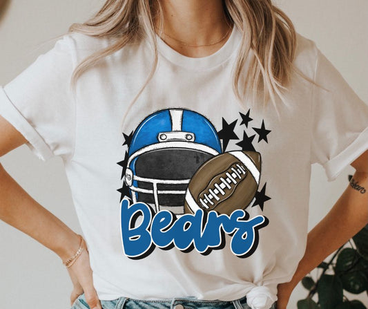 Bears Mascot (stars - blue helmet) - DTF