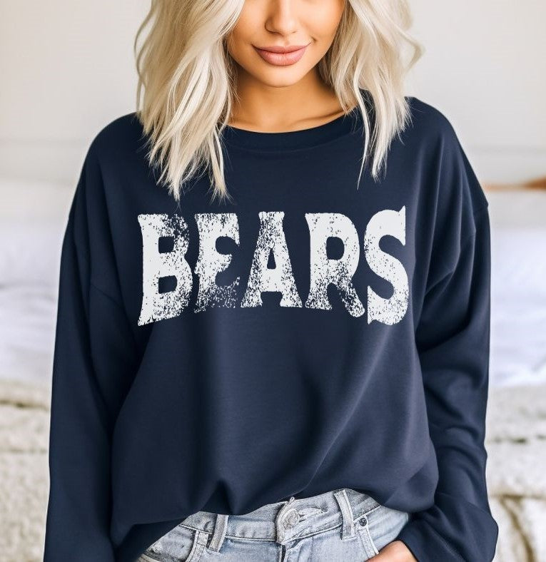 Bears (white - single color grunge) - DTF