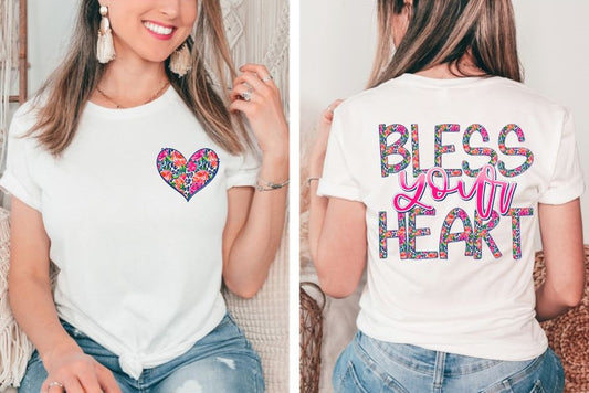 Bless Your Heart (2-in-1 front/back Design) - DTF