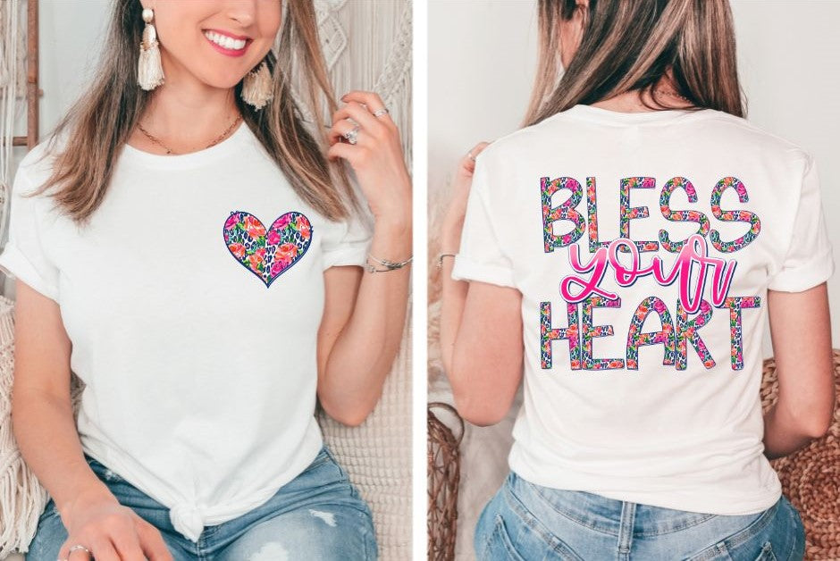 Bless Your Heart (2-in-1 front/back Design) - DTF
