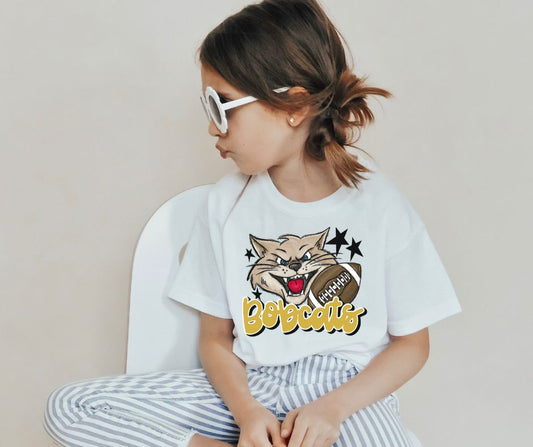Bobcats Mascot (stars - gold) - YOUTH - DTF