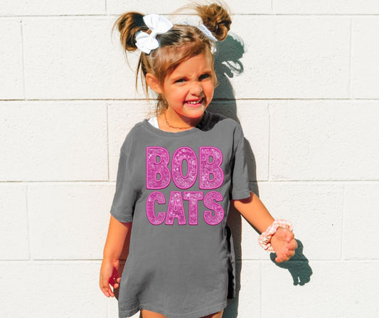 Bobcats Mascot (Sequins/Embroidery look) - YOUTH - DTF