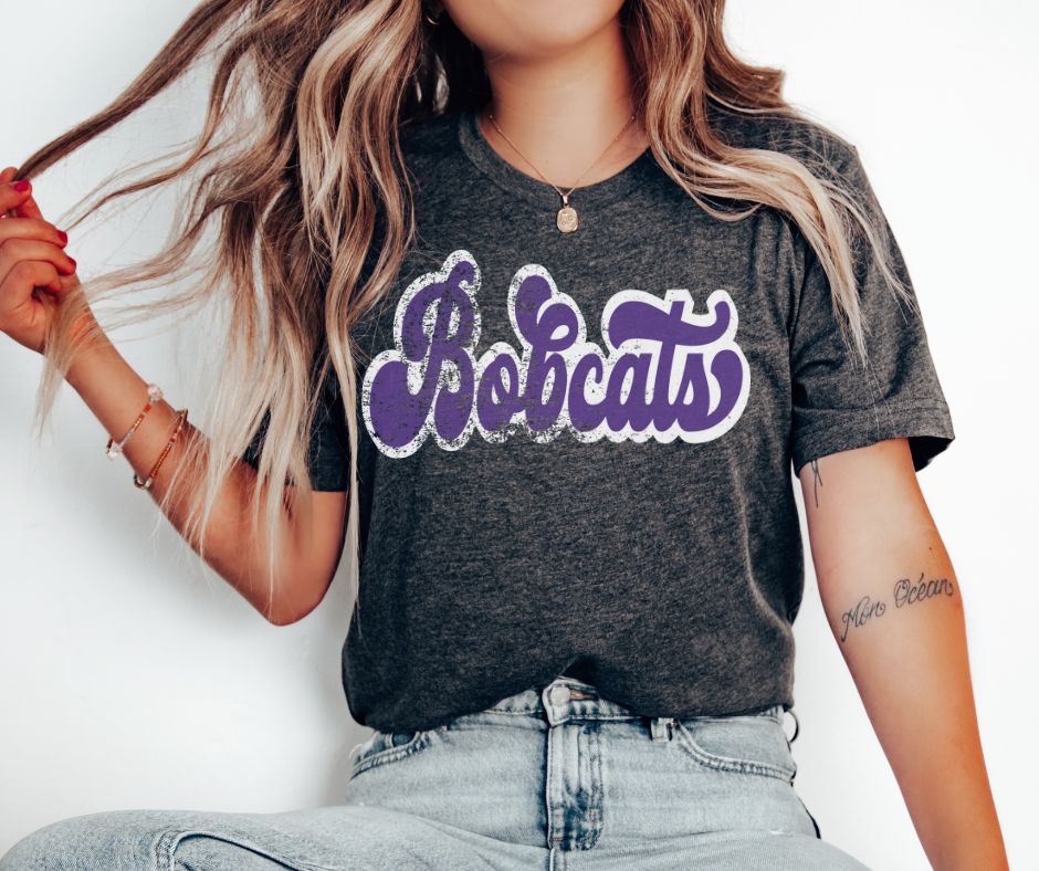 Bobcats (retro shadow purple/white) - DTF