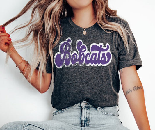 Bobcats (retro shadow purple/white) - DTF