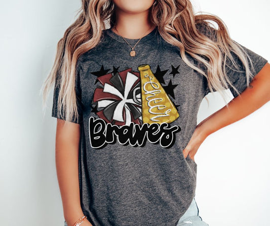 Braves Cheer (megaphone - maroon/gold) - DTF