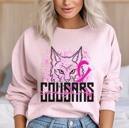 Cougars Mascot (breast cancer) - DTF