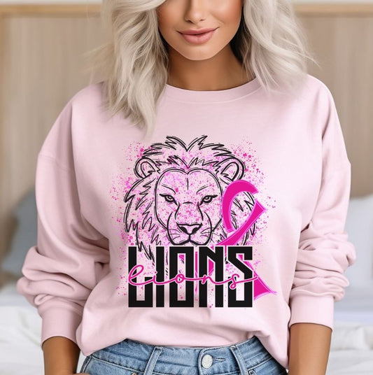 Lions Mascot (breast cancer) - DTF
