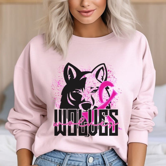 Wolves Mascot (breast cancer) - DTF