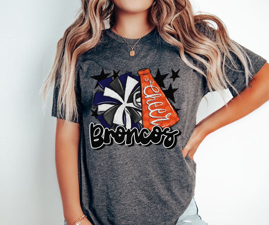 Broncos Cheer (megaphone - navy/orange) - DTF