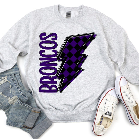 Broncos (purple check - team go bolt) - DTF