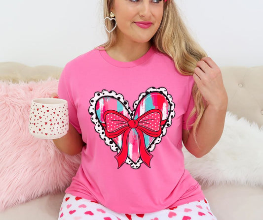 Brushstroke Heart (Coquette Bow) - DTF