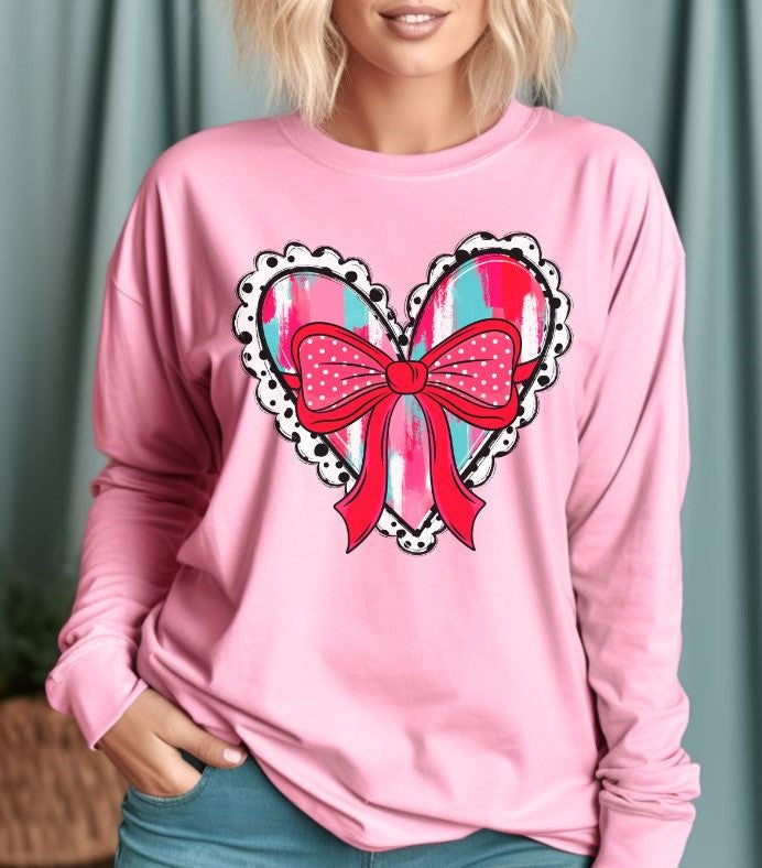 Brushstroke Heart (Coquette Bow) - DTF