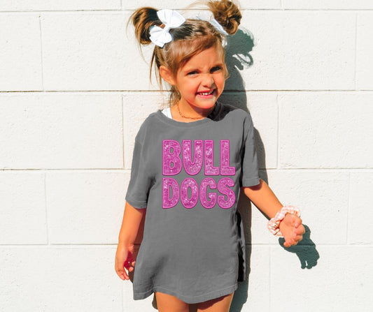 Bulldogs Mascot (Sequins/Embroidery look) - YOUTH - DTF
