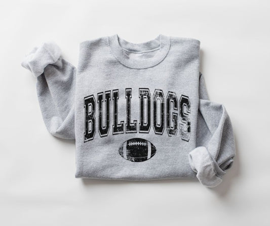 Bulldogs Arched (football - black) - DTF