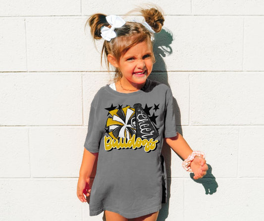 Bulldogs Cheer (megaphone - Yellow gold/black) - YOUTH - DTF
