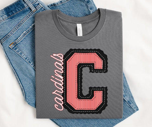 C - Cardinals - Red/Black (Prepster Mascot) - DTF