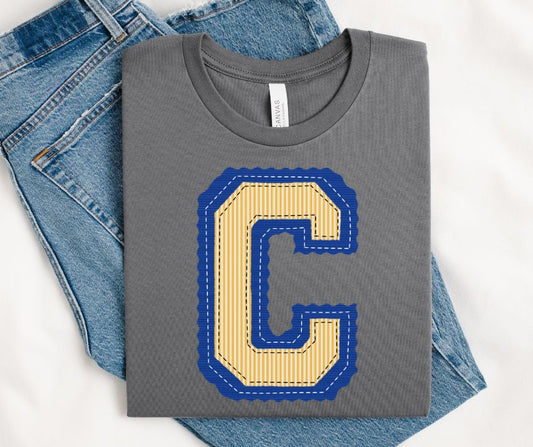 C - Yellow Gold/Royal Blue (Prepster Mascot) - DTF