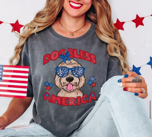 Dog Bless America (Golden Doodle) - DTF