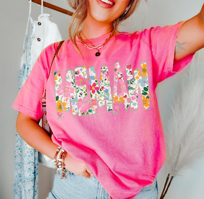 Memaw (Floral Doodle Distressed) - DTF