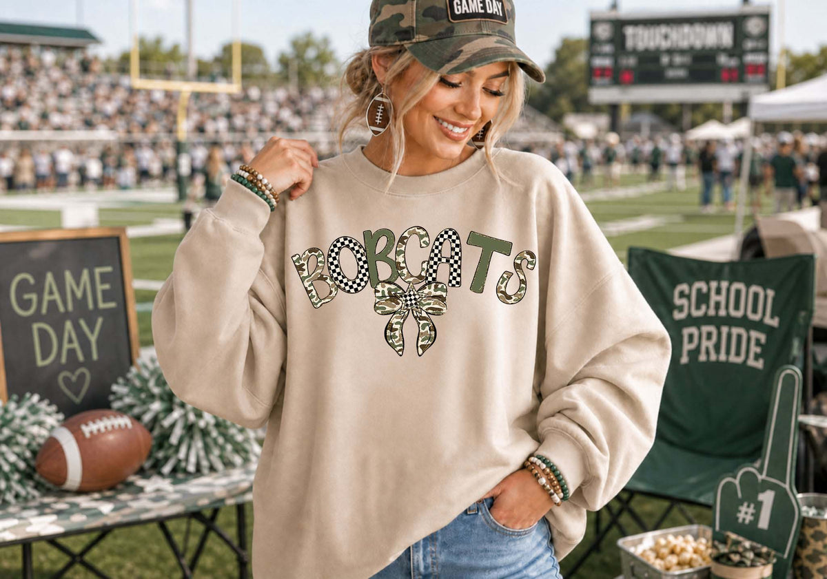 Bobcats (Camo Check Mascot) - DTF