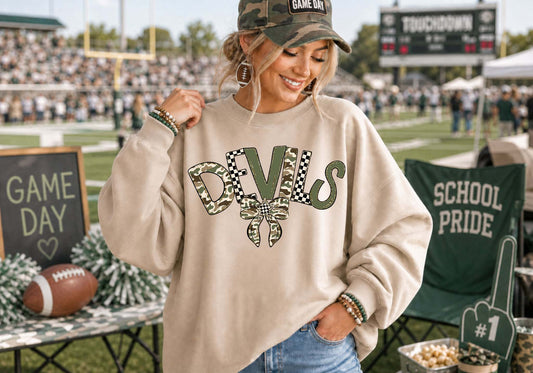 Devils (Camo Check Mascot) - DTF