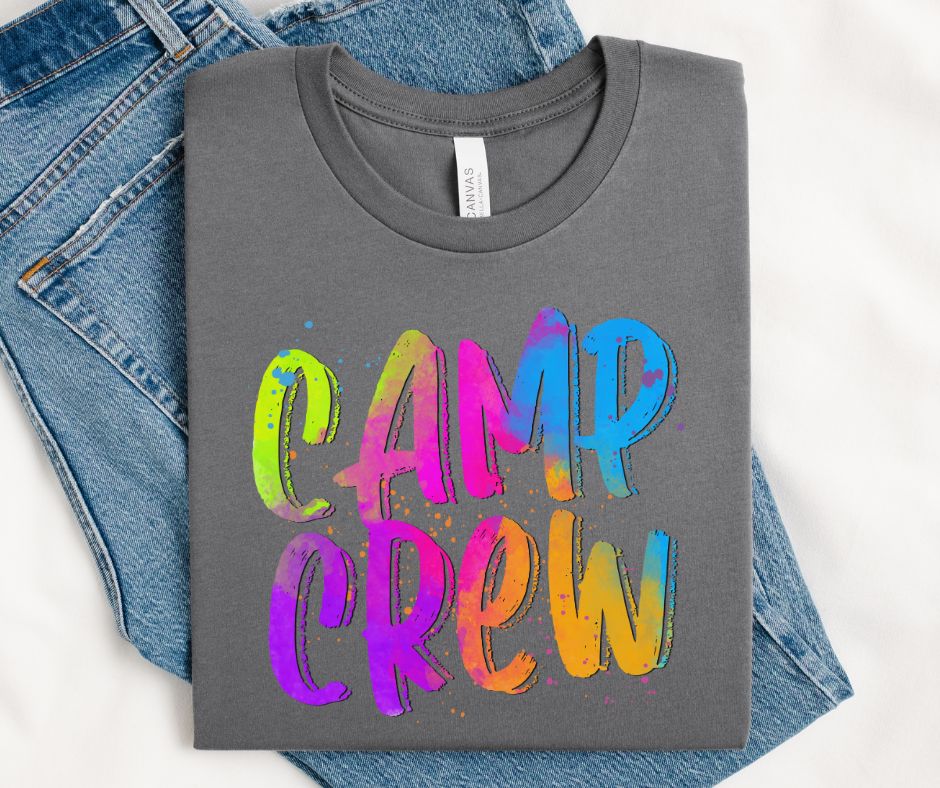 Camp Crew (Bright Colored Graffiti Style Words) - DTF
