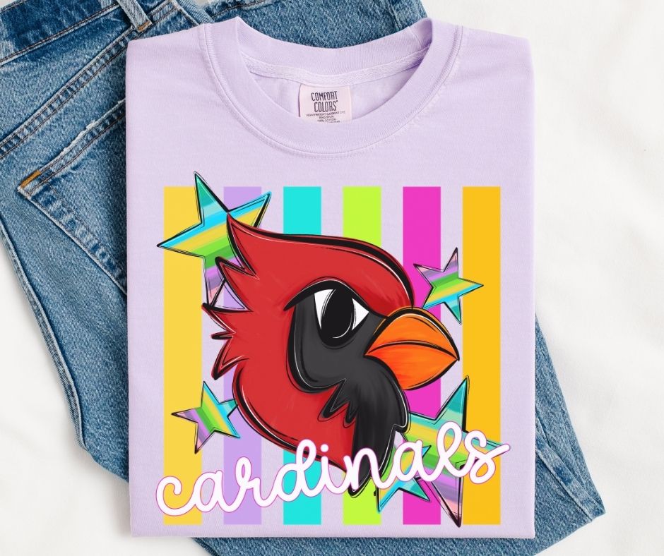 Cardinals (Colorful Stripes Mascot) - DTF