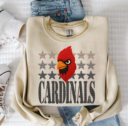 Cardinals (Faux Yarn and Stars Mascot) - DTF