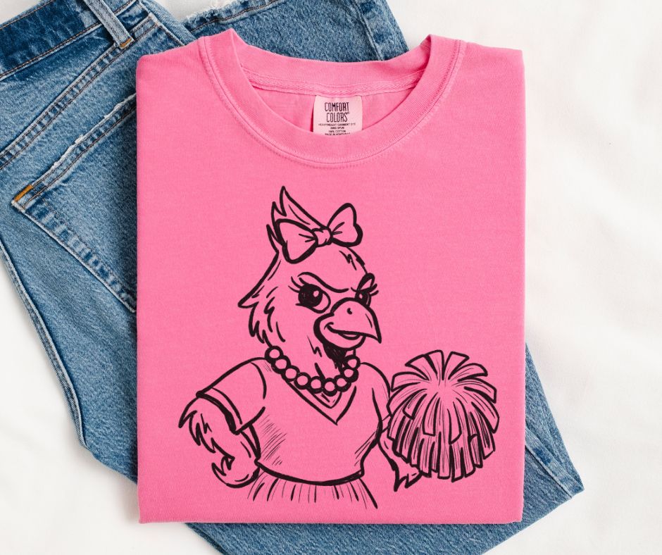 Cardinal (Cheer Vintage Sketch Mascot) - DTF