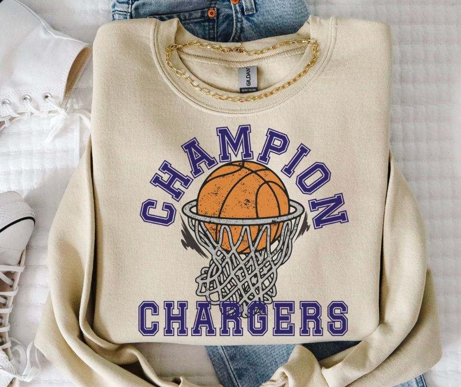 Chargers - Champion (Basketball Grunge Mascot) - DTF