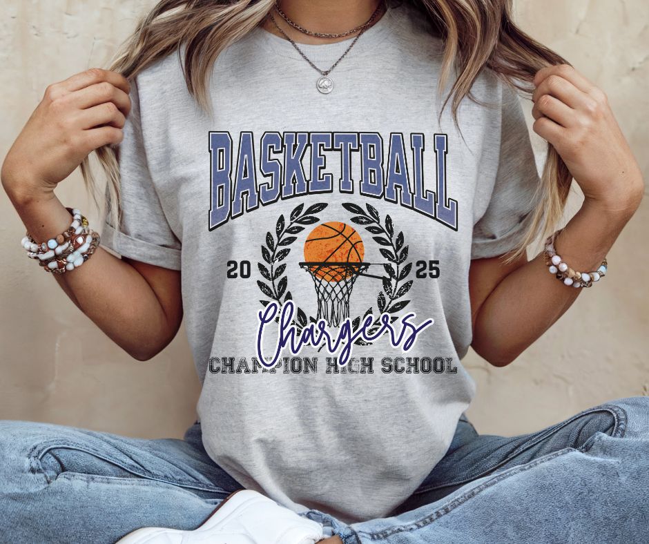 Chargers - Champion High School (Basketball School Mascot Wreath) - DTF