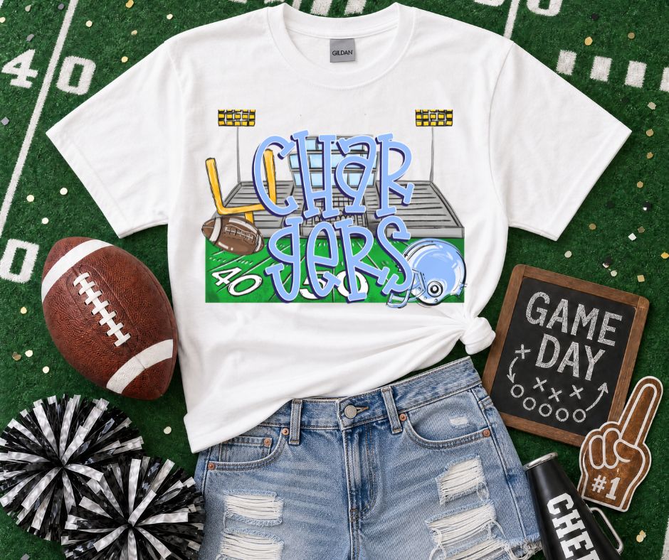 Chargers - Columbia Blue/Navy (Stadium Blitz Mascot) - DTF