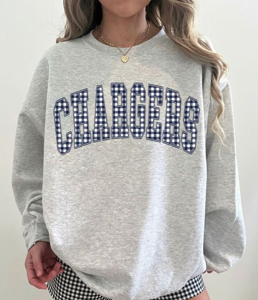 Chargers (Gingham Varsity Arch Mascot) - DTF