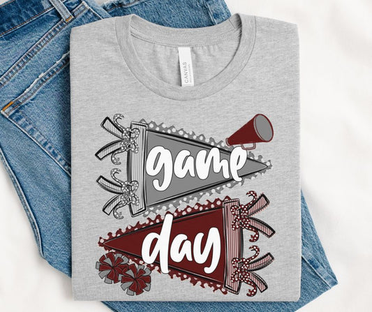 Game Day Sports Pennant  - Cheer (Prepster Maroon/Gray) - DTF